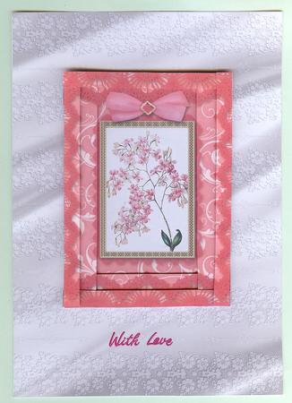 Pink Blossom Lace 7x5 Spiral Edge Stacker by Christine Dixon