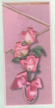 Pink Roses Cascade Sheet with Decoupage by Christine Dixon