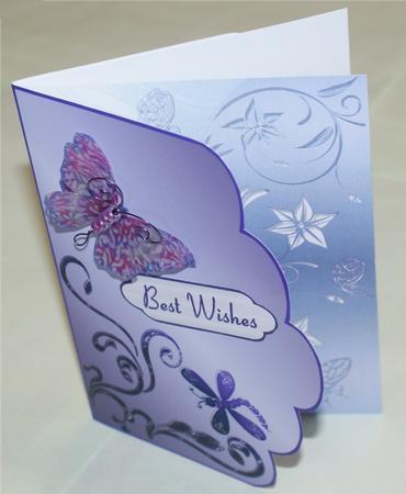 Scalloped Edge Cut and Fold Card Base - Purple by Christine Dixon