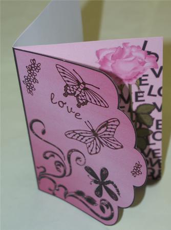 Scalloped Edge Cut and Fold Card Base - Red by Christine Dixon