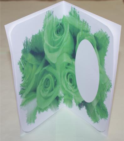 Rose Feathered Edge Lime Green Vellum or Insert by Christine Dixon