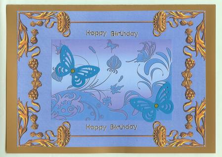 Flourish Garden Layered Background - Blue by Christine Dixon