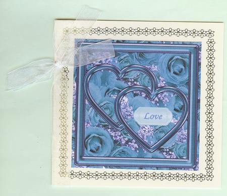 Aqua Roses and White Babys Breath Background by Christine Dixon