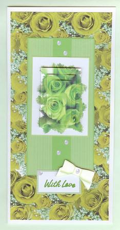 Lime Green Roses and White Babys Breath Background by Christine Dixon