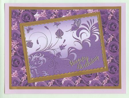 Purple Roses and White Babys Breath Background by Christine Dixon