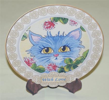 Pink Cat and Blue Cat - Original Watercolour Paintings. by Christine Dixon