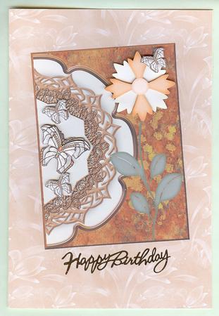 Lillies in Orange Background Paper by Christine Dixon