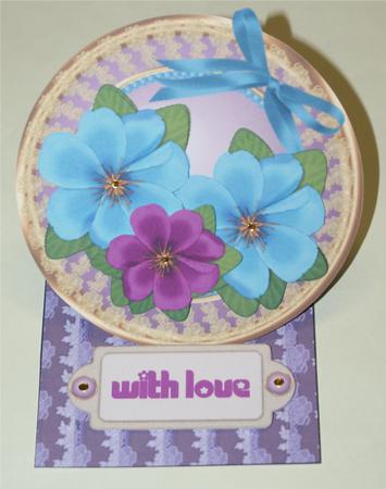 Lilac, Blue & White Bows, Brads, Frames, Tags & Lace by Christine Dixon