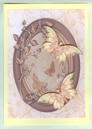 Brown and Peach Butterfly Card Fronts by Christine Dixon