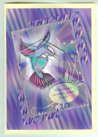 Birdie Buddies 12, Tweaks Bird Pyramid Decoupage Card Kit by Christine Dixon