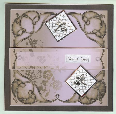 8" Art Nouveau Card Front with Text Plate (sepia) by Christine Dixon