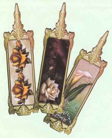 Art Deco Framed Floral Bookmarks by Christine Dixon