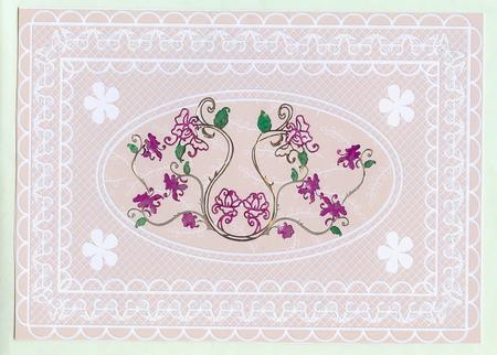Butterfly Lace A4 Card Front in Peach by Christine Dixon