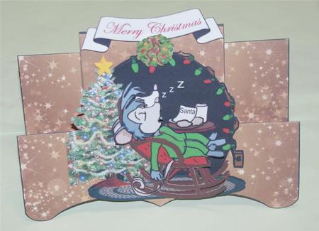Christmas Mouse 3D 'action Wobbles' Card Kit by Christine Dixon