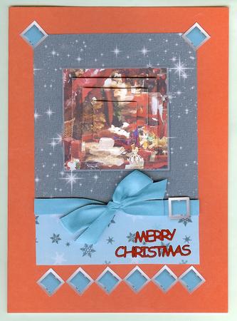 A5 Christmas Sparkle Card Fronts Cu & Pu by Christine Dixon