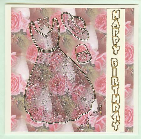 Pink Roses in Vase Backing by Christine Dixon