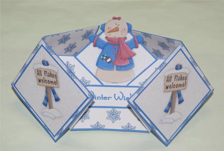 All Flakes Welcome Double Diamond Fold Card by Christine Dixon