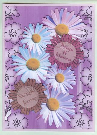 Lilac Painted Blossom Edge A4 Backing Paper by Christine Dixon