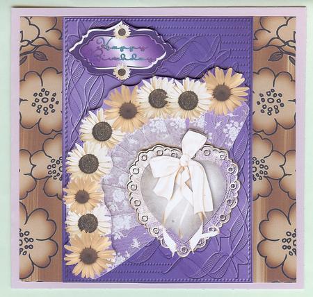 Vintage Tea Painted Blossom Edge A4 Backing Paper by Christine Dixon