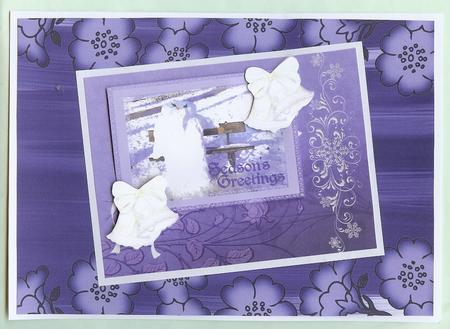 Dark Blue Painted Blossom Edge A4 Backing Paper by Christine Dixon