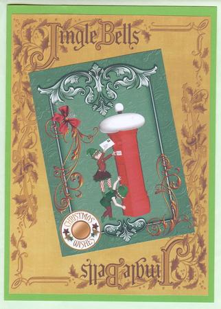 Gold Jingle Bells Christmas A4 Backing Paper by Christine Dixon