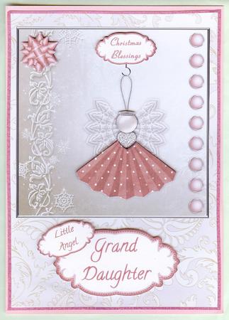 Little Angel in Rose Square Card Front with Step by Step by Christine Dixon