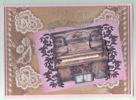 Vintage Tea Grunge Floral Wallpaper Border A4 Backing Paper by Christine Dixon