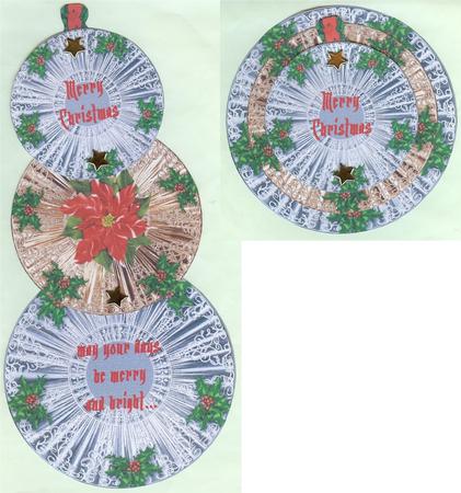 Christmas Holly Mats Swivel Trio Card by Christine Dixon