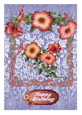 Blue Multi Floral A4 Backing Paper by Christine Dixon