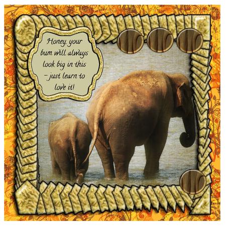 High-res, Textured Photo of Mother & Baby Elephant by Christine Dixon