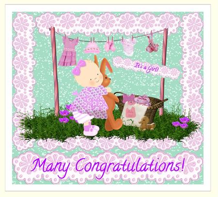 Baby Girl with Rabbit by Christine Dixon