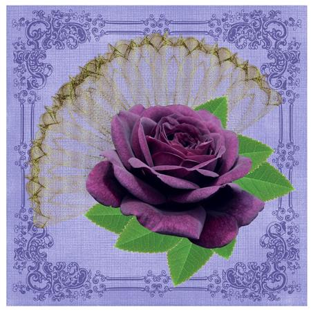 Deep Purple Rose Cut Out with Layers by Christine Dixon