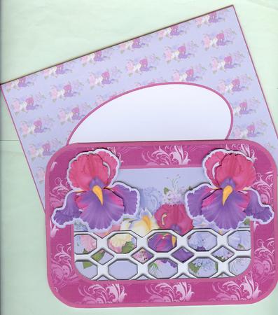 Lattice Fence Card - Fantasy Iris by Christine Dixon