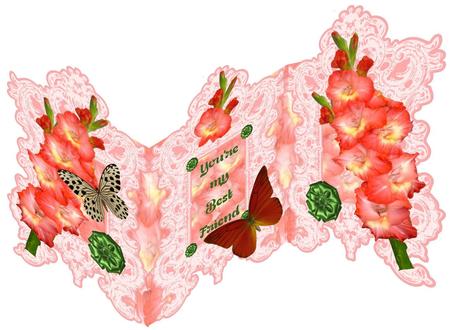 Orange Gladioli Designer Resource Layers and Frame 300 Dp by Christine Dixon