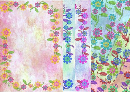 Embroidered Effect Appliqued Flowers Commercial Use by Christine Dixon