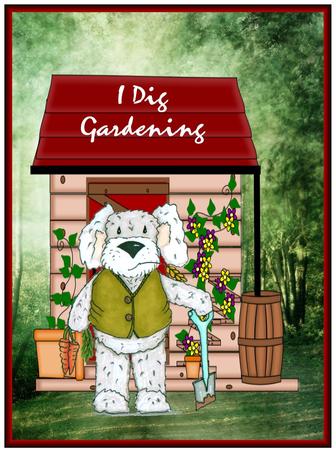 Gardening Dog by Christine Dixon