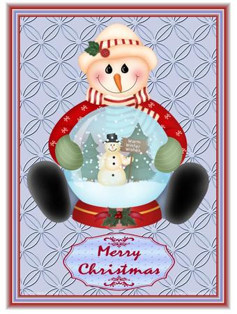 Christmas Globe Snowmen Clip Art by Christine Dixon
