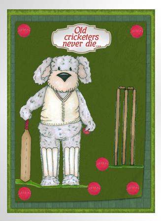 Barkley Dog Cricket/snooker by Christine Dixon