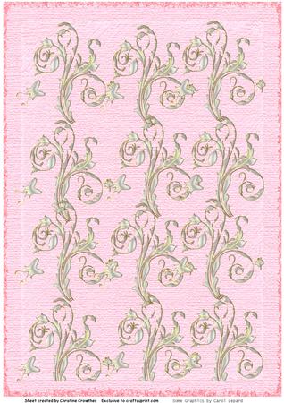 Gold and Silver Satin Gold Edged Floral Elements by Christine Dixon