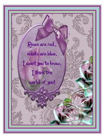 A4 Vintage Roses Background Lavender by Christine Dixon