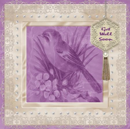 Lilac Bird Duo A4 Backing Paper by Christine Dixon