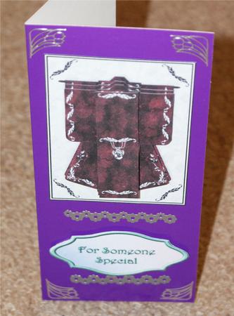 A6 Little Gem Kimono Card in Red Decoupage by Christine Dixon