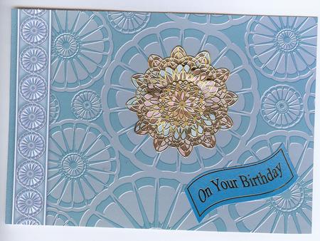 Teal Circular Embossed with Border Backing Paper by Christine Dixon