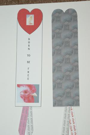 Born to Be Free White Battery Hen Bookmarks by Christine Dixon
