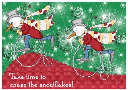 Crafty Bob's Sassy Cheryl Single: Bicycle Snowman by Christine Dixon