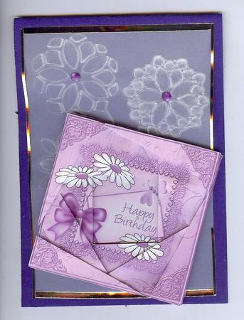 Daisies on Metallic Lace Twisted Spiral Side Stacker by Christine Dixon