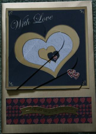Elegant Hearts Quick Card with Fan Pyramage Topper by Christine Dixon