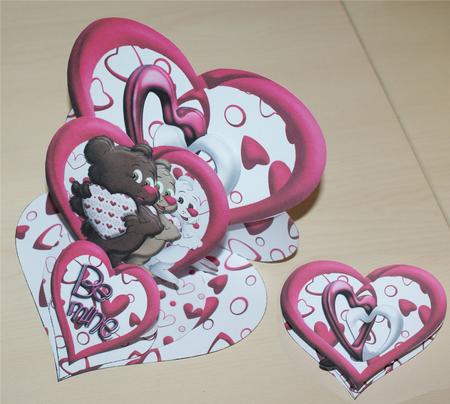 A Beary Happy Valentine Triple Easel Card Kit & Envelope by Christine Dixon