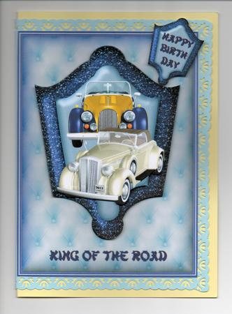 King of the Road - Blue - Fancy Shaped Pyramid by Christine Dixon