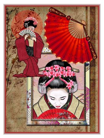 Japanese Geisha 2 Clipart by Christine Dixon